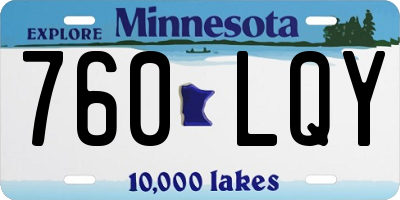 MN license plate 760LQY