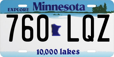 MN license plate 760LQZ