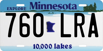 MN license plate 760LRA