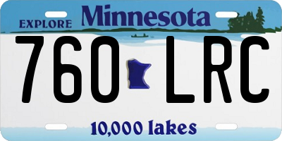 MN license plate 760LRC