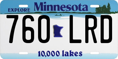 MN license plate 760LRD