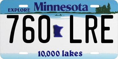 MN license plate 760LRE