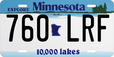 MN license plate 760LRF