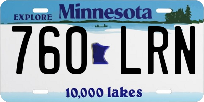 MN license plate 760LRN