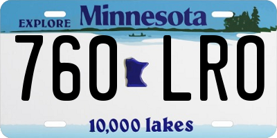MN license plate 760LRO