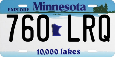 MN license plate 760LRQ