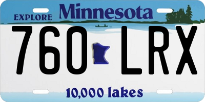 MN license plate 760LRX