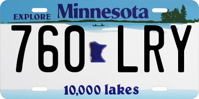 MN license plate 760LRY
