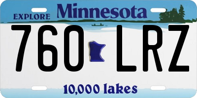 MN license plate 760LRZ