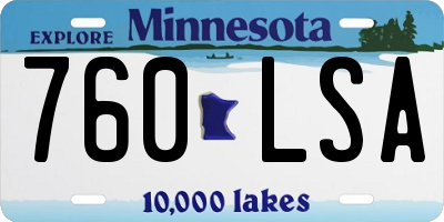 MN license plate 760LSA
