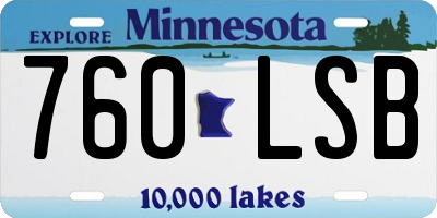 MN license plate 760LSB