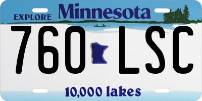 MN license plate 760LSC