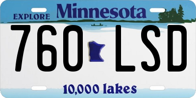 MN license plate 760LSD