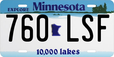 MN license plate 760LSF