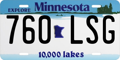 MN license plate 760LSG