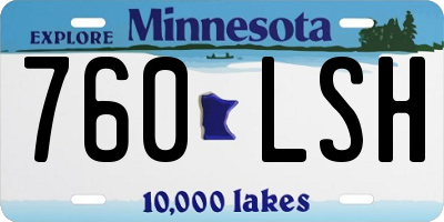 MN license plate 760LSH