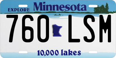 MN license plate 760LSM