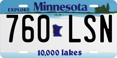 MN license plate 760LSN