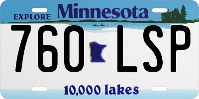 MN license plate 760LSP