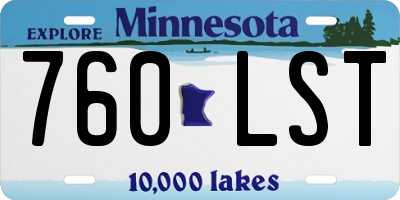 MN license plate 760LST