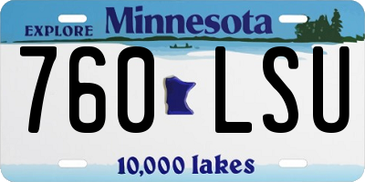 MN license plate 760LSU