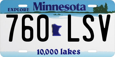 MN license plate 760LSV