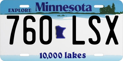 MN license plate 760LSX