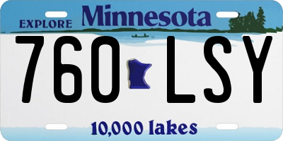 MN license plate 760LSY