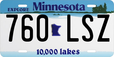 MN license plate 760LSZ