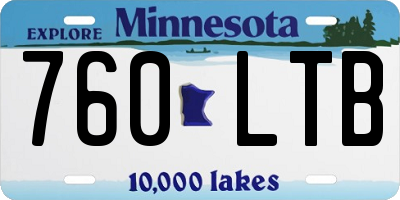 MN license plate 760LTB