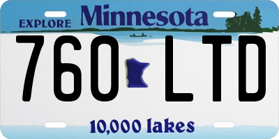 MN license plate 760LTD