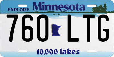 MN license plate 760LTG