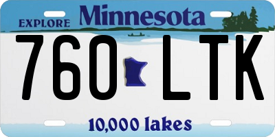 MN license plate 760LTK