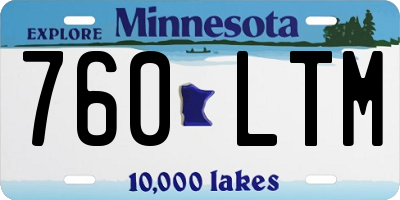 MN license plate 760LTM