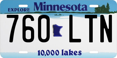 MN license plate 760LTN