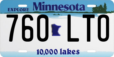 MN license plate 760LTO