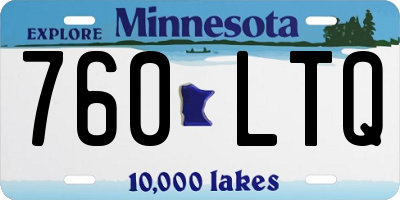 MN license plate 760LTQ