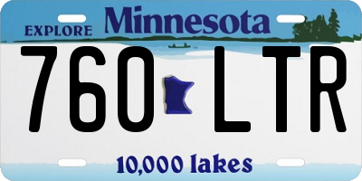 MN license plate 760LTR