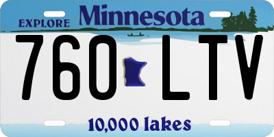 MN license plate 760LTV