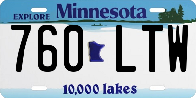 MN license plate 760LTW