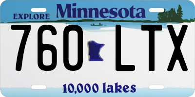 MN license plate 760LTX