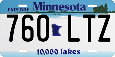 MN license plate 760LTZ