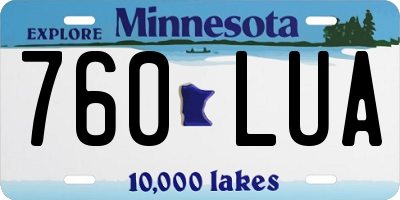 MN license plate 760LUA