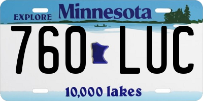 MN license plate 760LUC