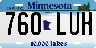 MN license plate 760LUH