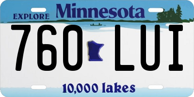 MN license plate 760LUI