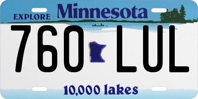 MN license plate 760LUL