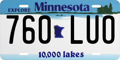 MN license plate 760LUO
