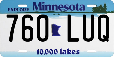 MN license plate 760LUQ