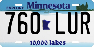 MN license plate 760LUR